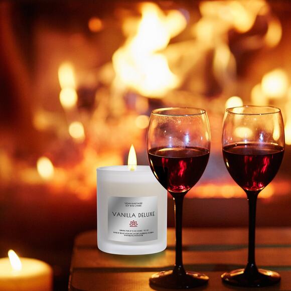 DELUXE VANILLA Soy Wax Candle in Glass Jar (10 oz) - Picture 8 of 10